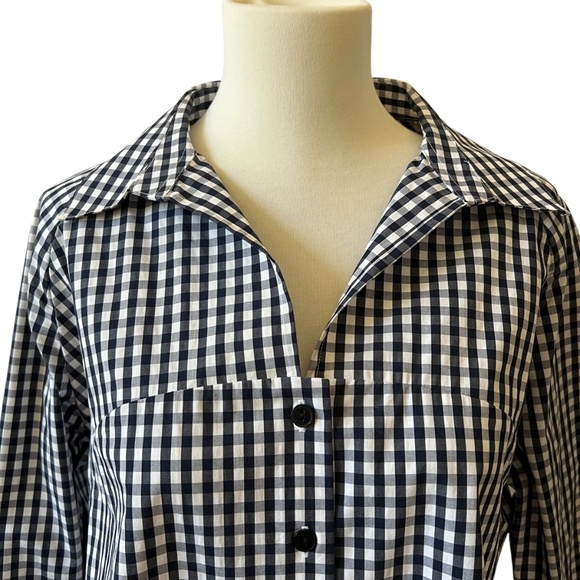 RAVEL TOP M GINGHAM CHECK FIT & FLARE TUNIC COTTON BLD CLASSIC CASUAL ELEGANCE - Picture 3 of 13